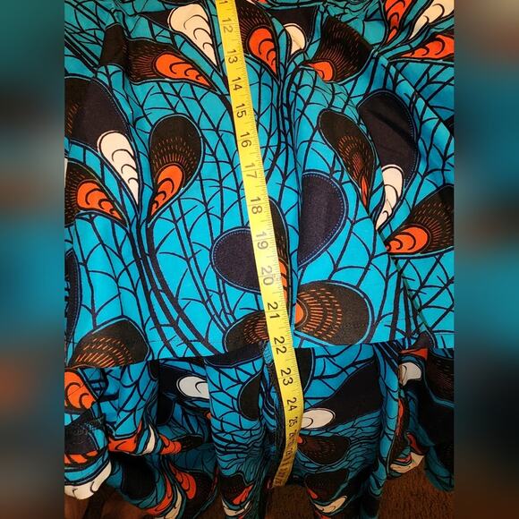 ANKARA Patterned Top Womens M High/low Strapless Sophisticated tribal Handmade - Picture 9 of 10